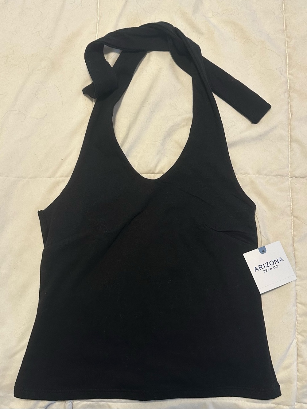 Black Halter Neck Tank Top